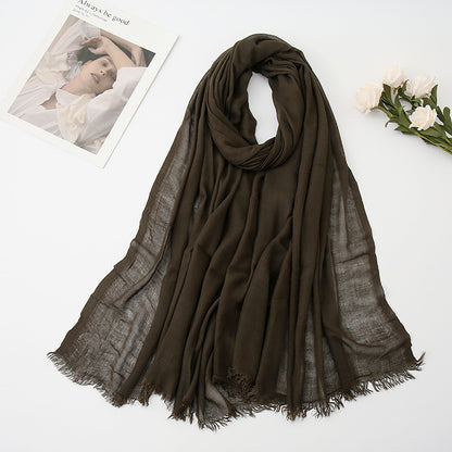 Women's Cotton Linen Malaysian Fashion Artistic Shawl Scarfs