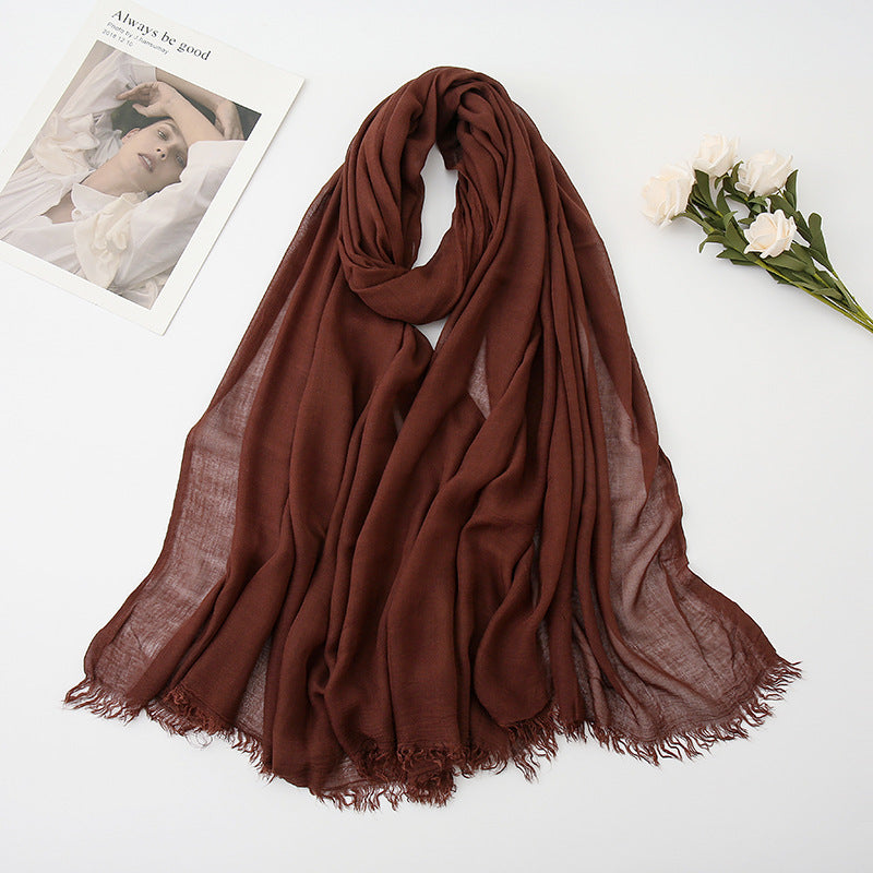 Women's Cotton Linen Malaysian Fashion Artistic Shawl Scarfs