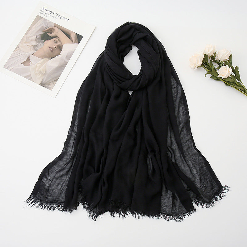 Women's Cotton Linen Malaysian Fashion Artistic Shawl Scarfs