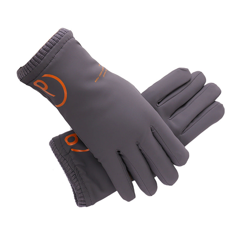 Men's Screen Fleece-lined Thickened Screw Mouth Waterproof Gloves