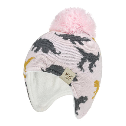 Children's Knitted Hat Dinosaur Jacquard Boys Earmuffs Kids' Headwear