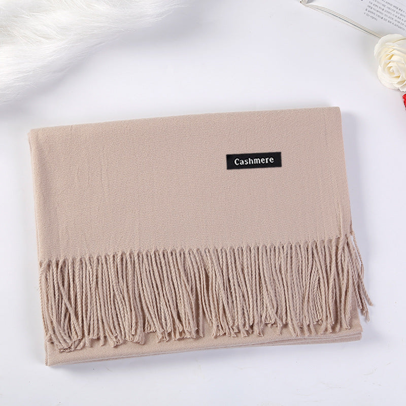 Women's & Men's Solid Color Artificial Cashmere Winter High-grade Scarfs