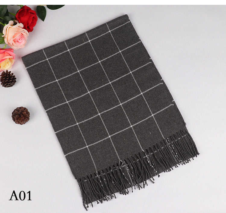 Men's Light Warm Korean Style British Check Scarfs