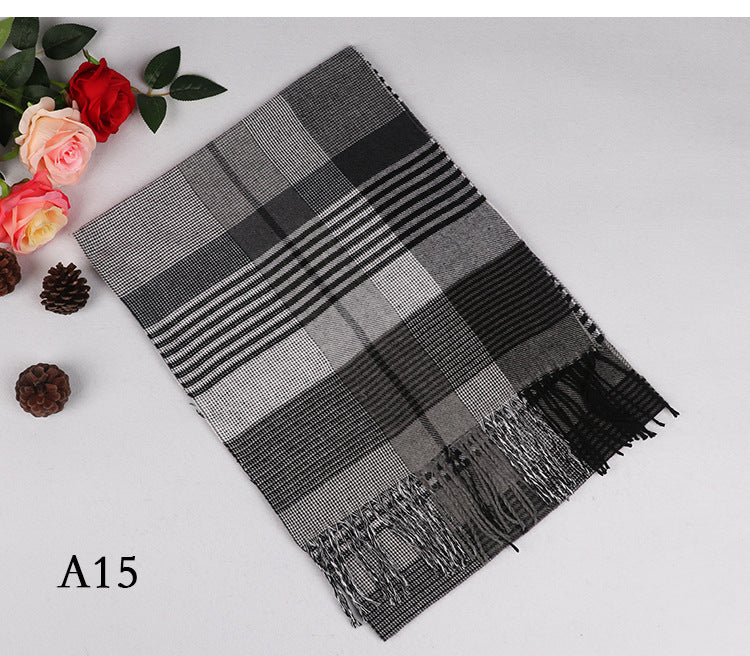 Men's Light Warm Korean Style British Check Scarfs