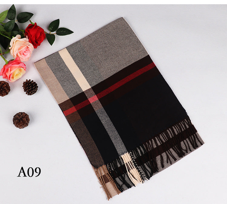 Men's Light Warm Korean Style British Check Scarfs