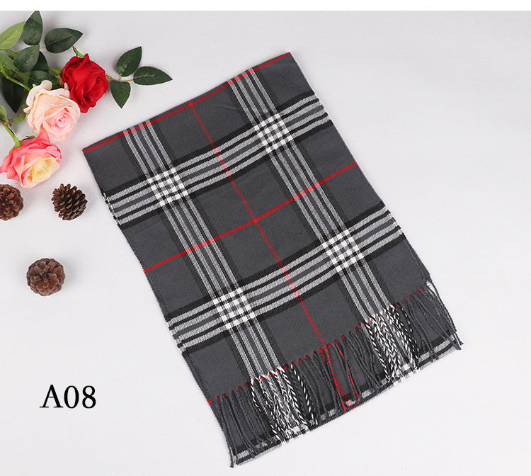 Men's Light Warm Korean Style British Check Scarfs