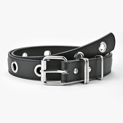 Women's Style Casual Punk Full Hole Black Chain Belts