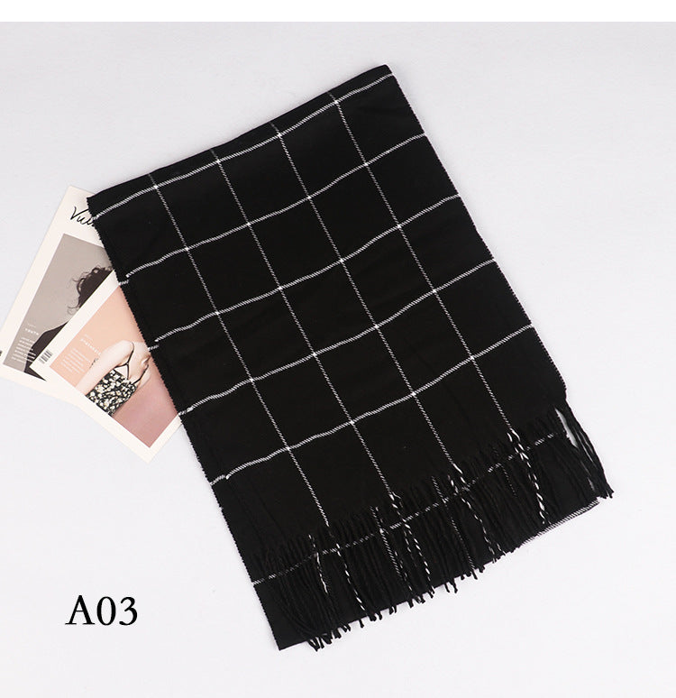 Men's Light Warm Korean Style British Check Scarfs