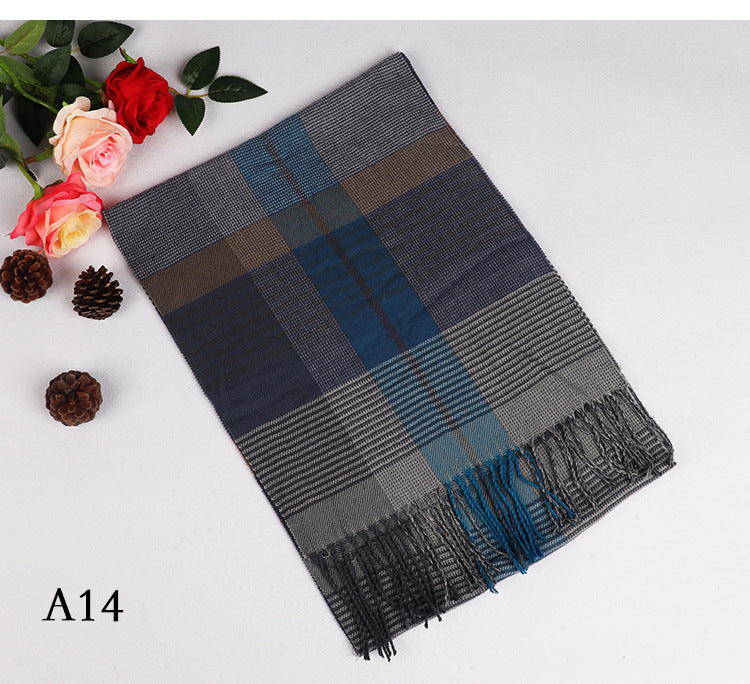 Men's Light Warm Korean Style British Check Scarfs