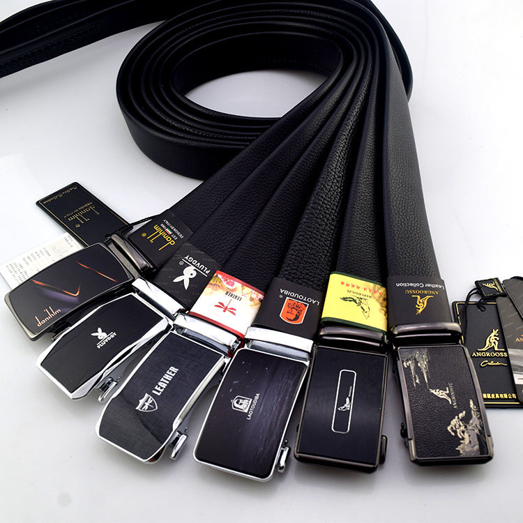 Men's Business Leisure Alloy Automatic Buckle Tag Belts