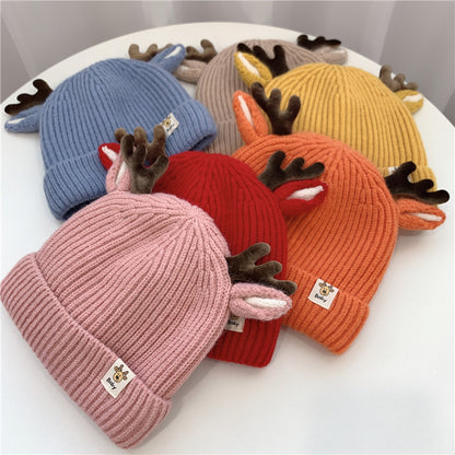 Hat 2 Boys Knitted Woolen Cute Deer Kids' Headwear