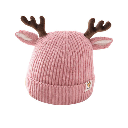 Hat 2 Boys Knitted Woolen Cute Deer Kids' Headwear