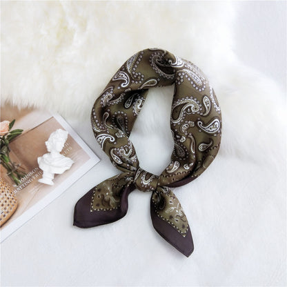 Women's Small Square Towel Versatile Decorative Artistic Scarfs