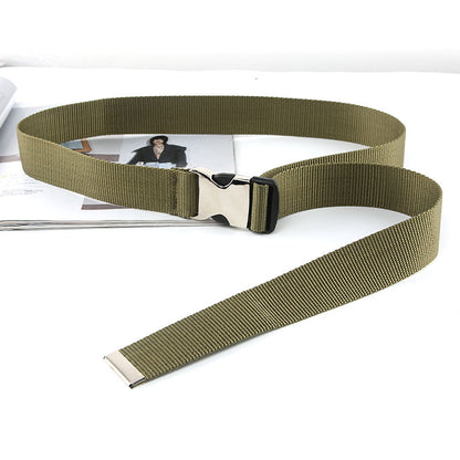 Women's Buckle Canvas Tactical Solid Color Military Training Belts