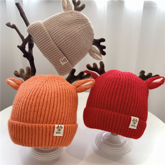 Hat 2 Boys Knitted Woolen Cute Deer Kids' Headwear