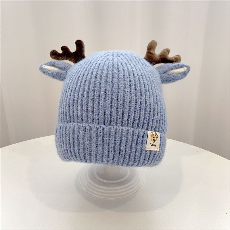 Hat 2 Boys Knitted Woolen Cute Deer Kids' Headwear