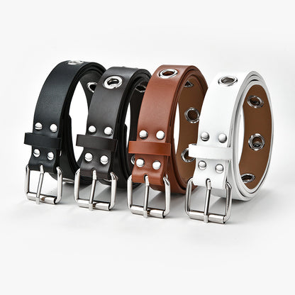 Women's Simple Hollow Decorative Air Hole Punk Belts