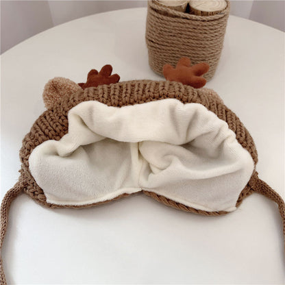 Women's & Men's Antlers Earmuffs Hat Pullover Warm Winter Kids' Headwear