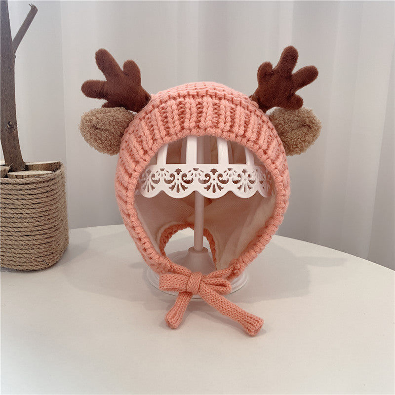 Women's & Men's Antlers Earmuffs Hat Pullover Warm Winter Kids' Headwear