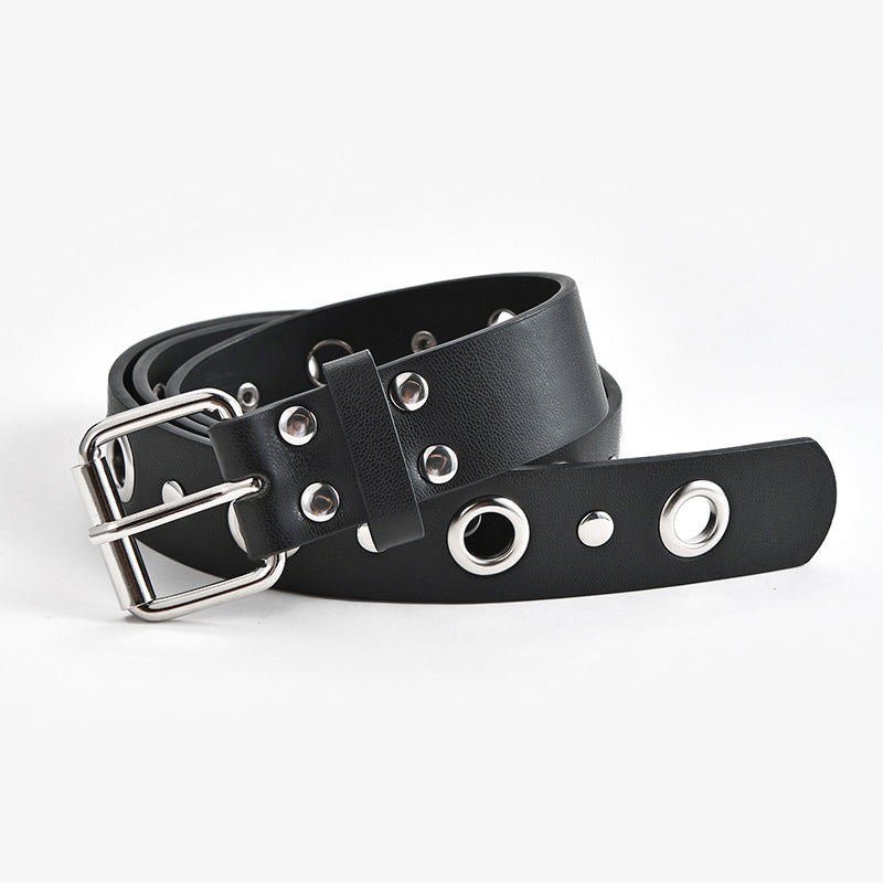 Women's Buckle Casual Decorative Hollow Air Hole Rivet Belts