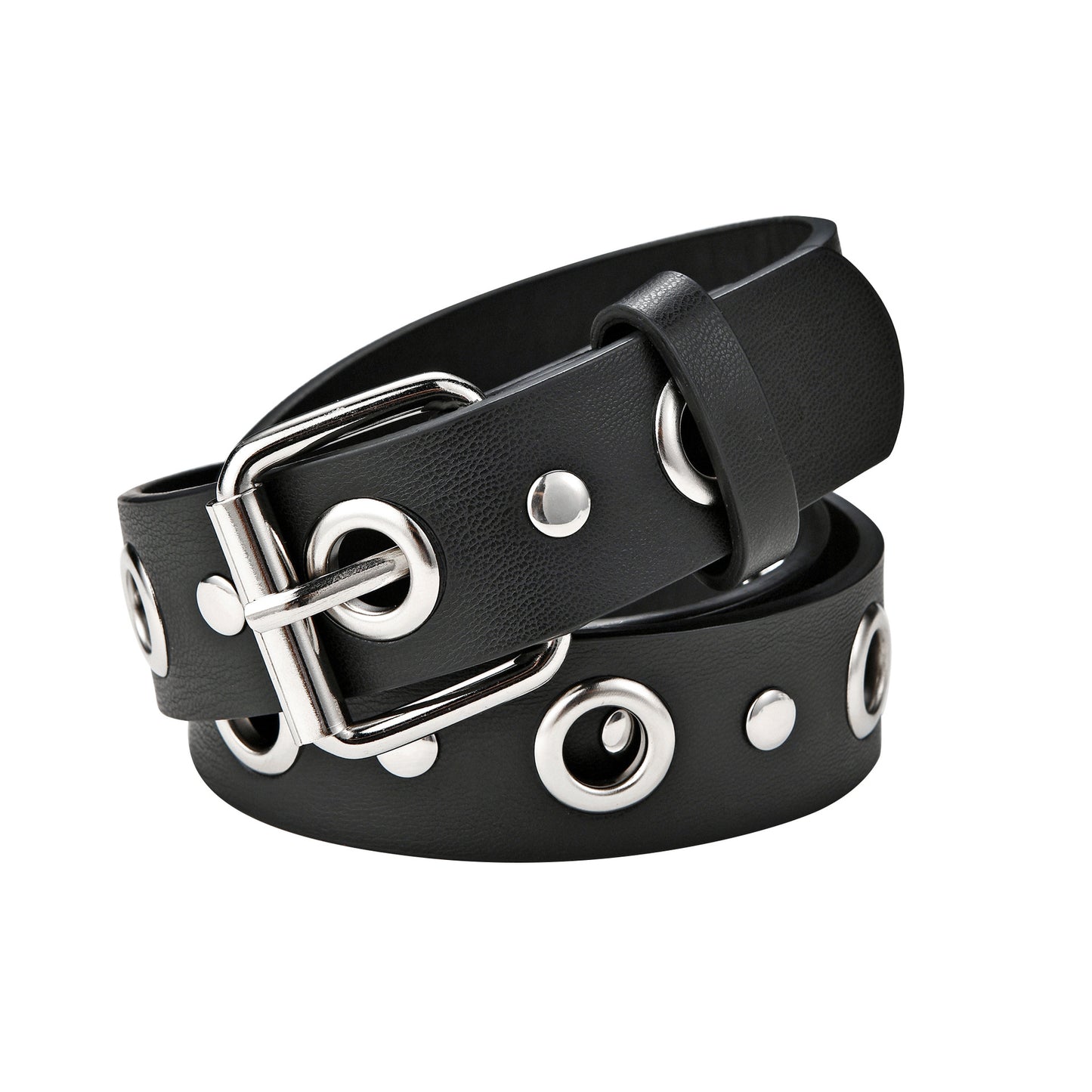 Women's Buckle Casual Decorative Hollow Air Hole Rivet Belts