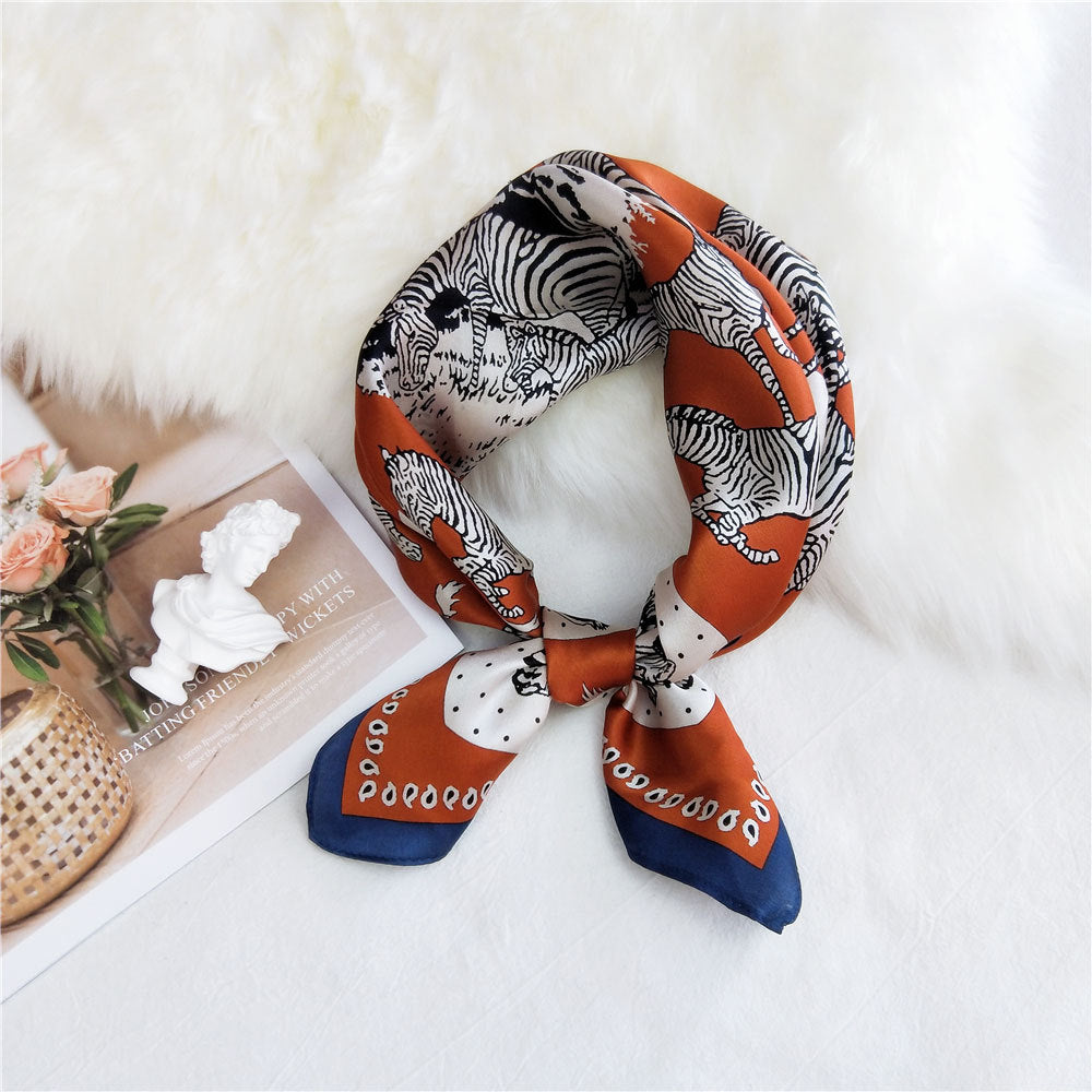 Women's Small Square Towel Versatile Decorative Artistic Scarfs