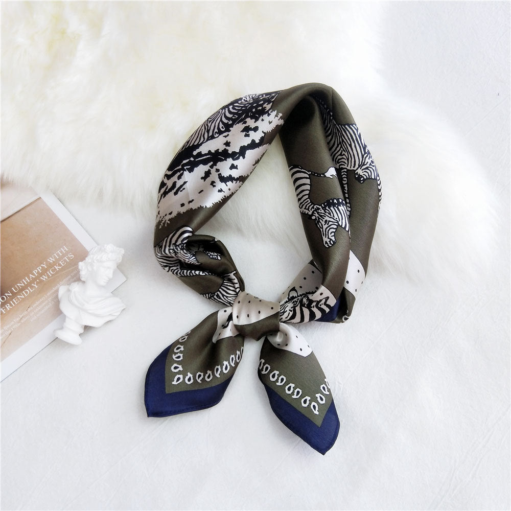 Women's Small Square Towel Versatile Decorative Artistic Scarfs