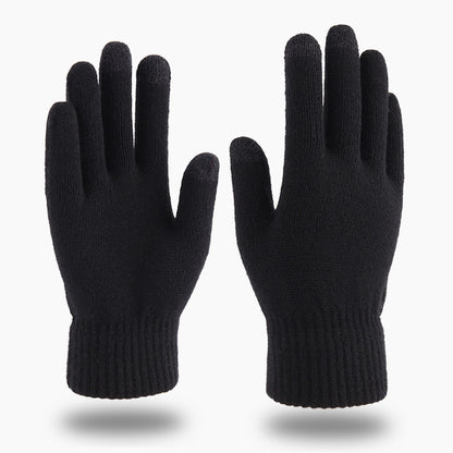 Touch Screen Fleece-lined Warm Unisex Solid Gloves