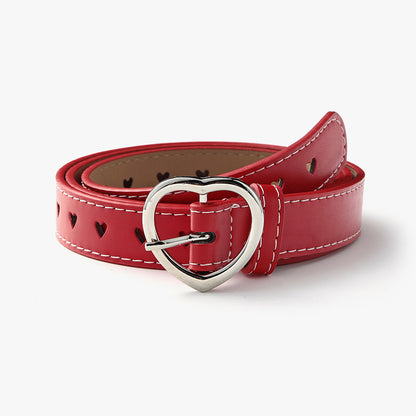 Women's Korean Fashion Item Heart Buckle Heart-shaped Belts