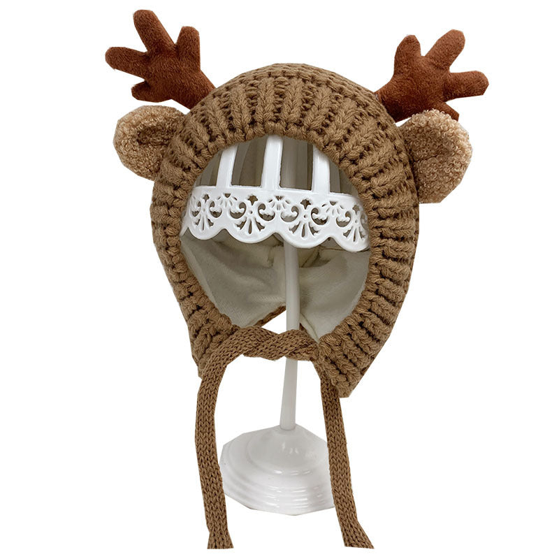 Women's & Men's Antlers Earmuffs Hat Pullover Warm Winter Kids' Headwear