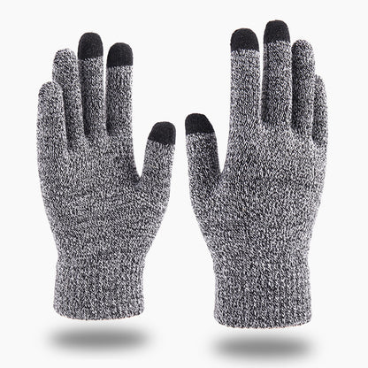 Touch Screen Fleece-lined Warm Unisex Solid Gloves