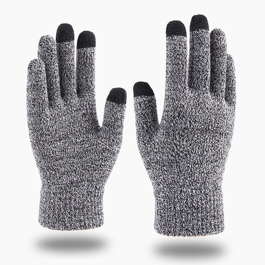 Touch Screen Fleece-lined Warm Unisex Solid Gloves