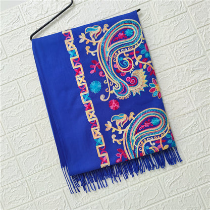 Women's Embroidered Ethnic Style Shawl Warm Tassel Scarfs