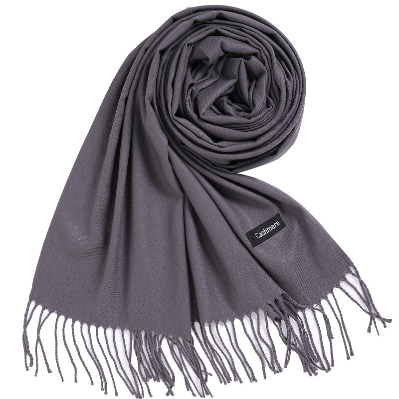 Women's Solid Color Shawl Warm Fashion Monochrome Scarfs