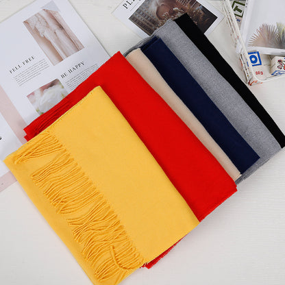 Fashion Solid Color Cashmere Thin Small Scarfs