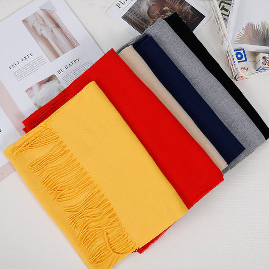 Fashion Solid Color Cashmere Thin Small Scarfs