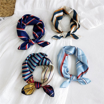 Women's Small Square Towel Silk Professional Stewardess Scarfs