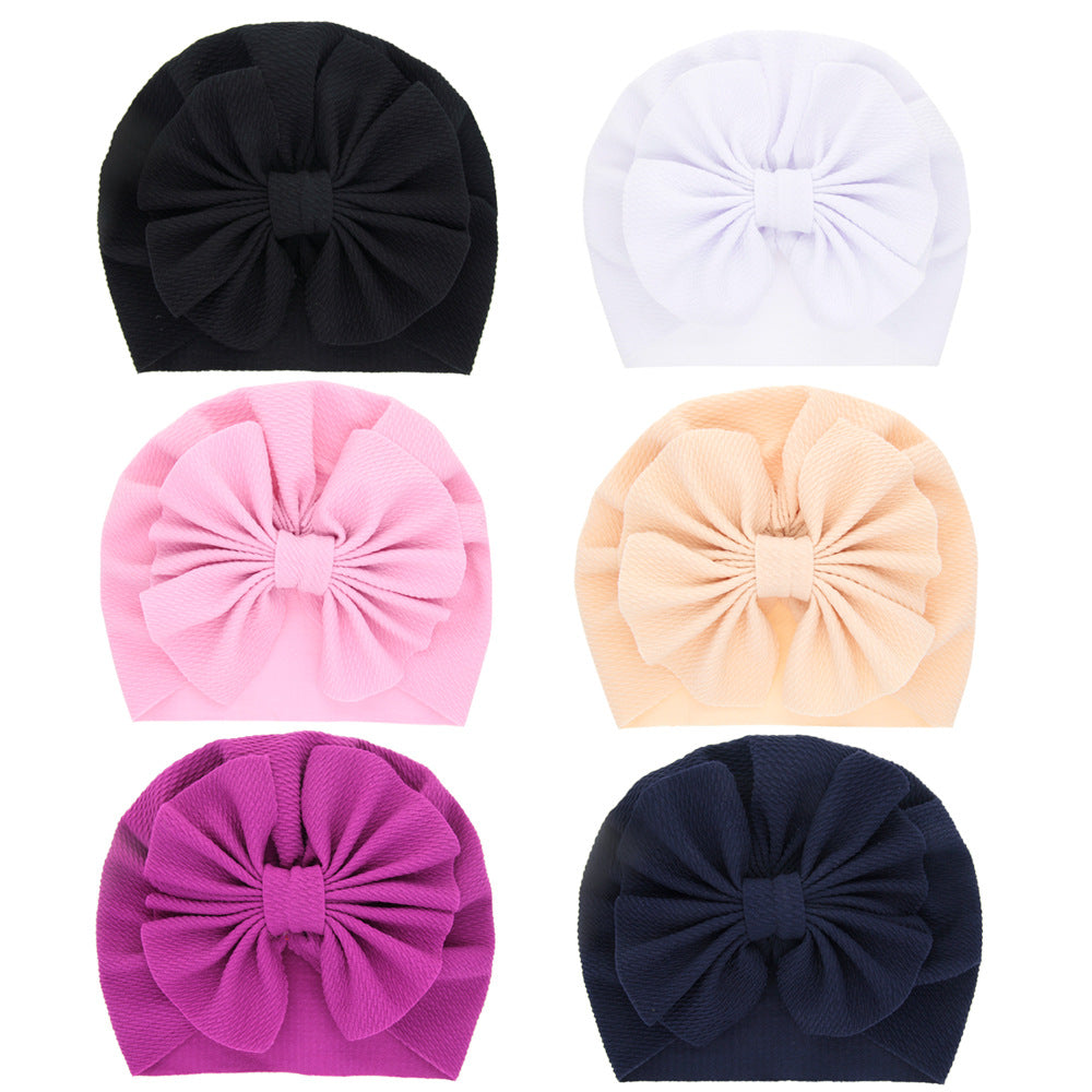 Children's Solid Color Sleeve Big Bow Indian Kids' Headwear