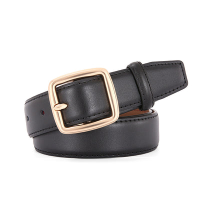 Women's & Men's Stylish Simple Versatile Universal Decoration Black Belts