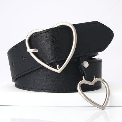 Women's Peach Heart Buckle Trendy Fashion Love Belts