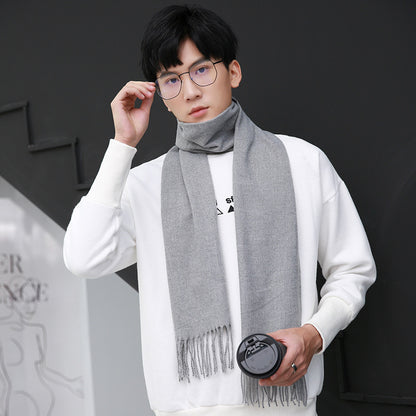 Women's & Men's Artificial Cashmere Solid Color Winter Thicken Lengthen Scarfs