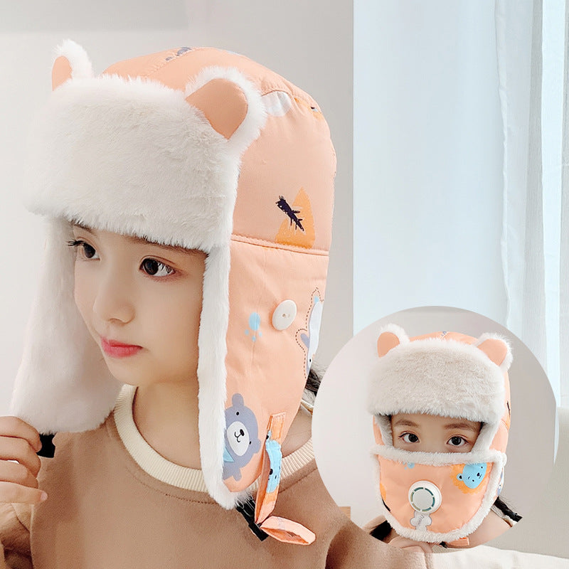 Children's Winter Thermal Cotton Hat Korean Style Kids' Headwear