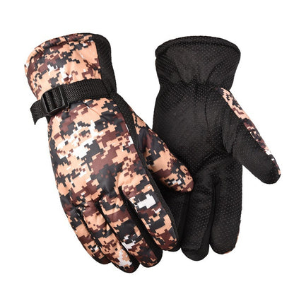 Men's Winter Ski Camouflage Waterproof Windproof Thickening Gloves