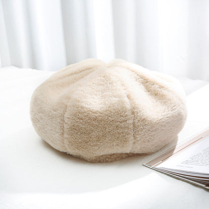 Women's Beret Hat Korean Style Plush Warm Hats & Caps