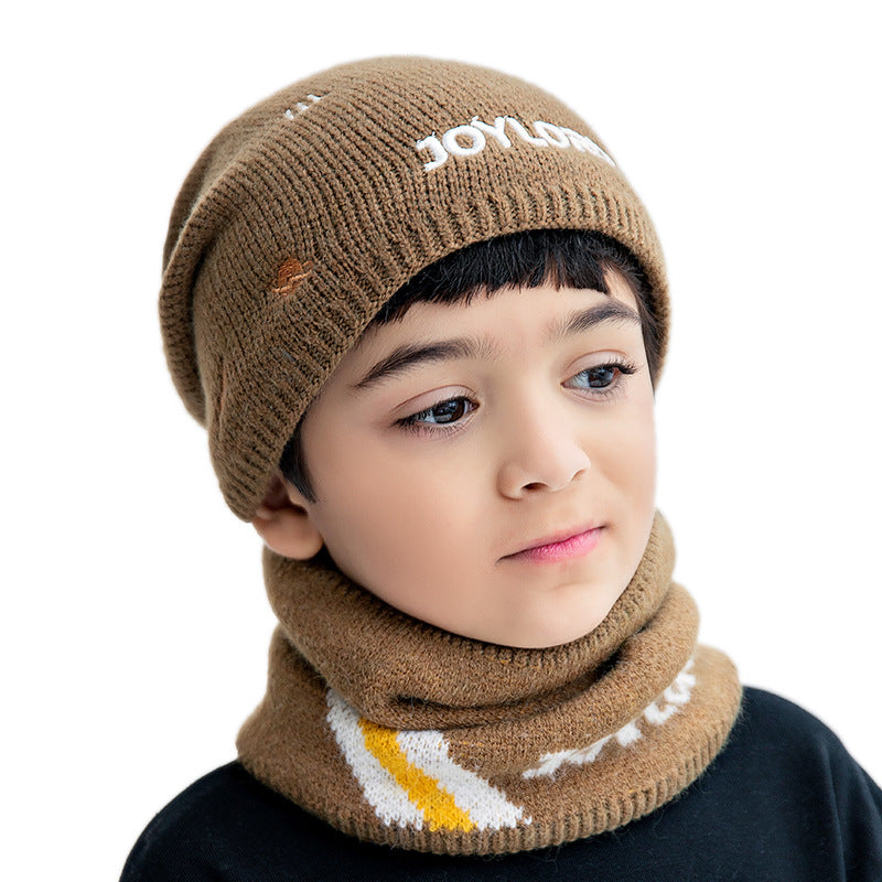 Children's Woolen Embroidered Letters Knitted Hat Boy Kids' Headwear