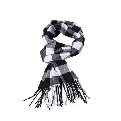 Fashion British Plaid Artificial Cashmere Tassel Scarfs