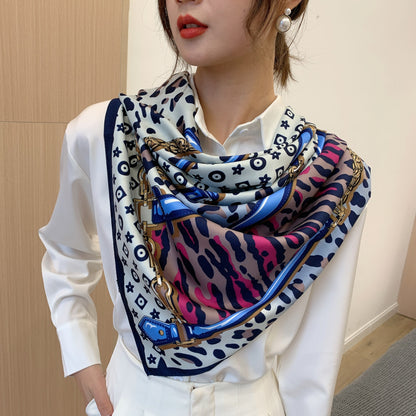 Leather Twill Artificial Silk Printed Large Scarfs