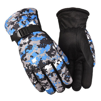 Men's Winter Ski Camouflage Waterproof Windproof Thickening Gloves