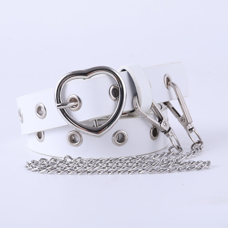 Women's Strictly Selected Chain Decoration Heart Buckle Belts