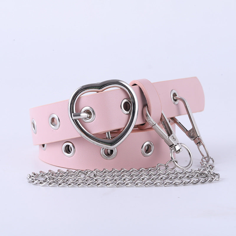 Women's Strictly Selected Chain Decoration Heart Buckle Belts